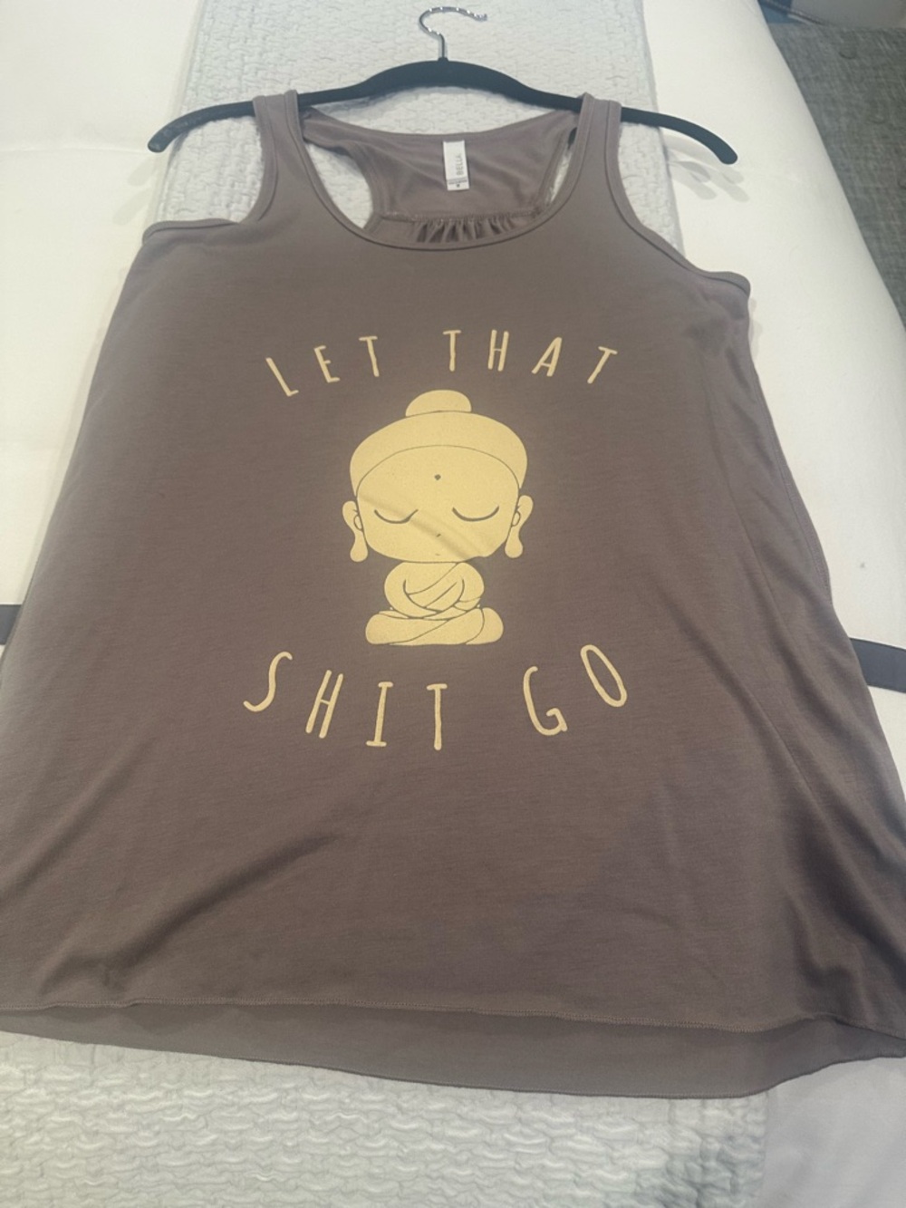 Bella Canvas Brown Tank with Yellow Buddha Graphic